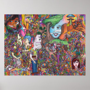 Den Psychedelic konstaffischen "ta för en Look" Poster