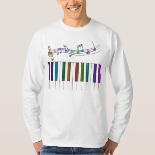 Den Psychedelic regnbågen stämm pianomusikT-trö T-shirt