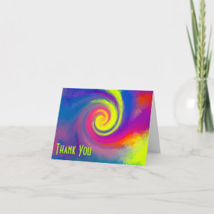 Den Psychedelic regnbågen virvlar runt tack Kort