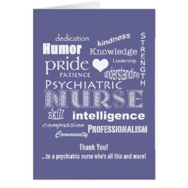 Den psykiatriska sjuksköterskan tackar dig att hälsningskort
