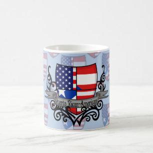 Den Puerto Rican-Amerikanen skyddar flagga Kaffemugg