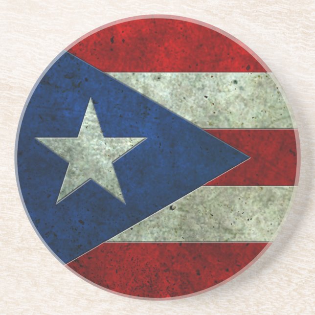 Den Puerto Rican flaggaåldrasen stålsätter Underlägg Sandsten (Framsidan)