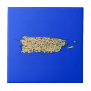 Den Puerto Rico kartan belägger med tegel Kakelplatta