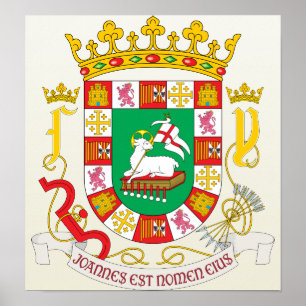 Den Puerto Rico vapenskölden specificerar Poster