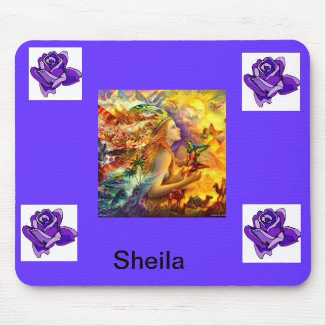 den purpurfärgade ängelmusen vadderar musmatta (Framsidan)