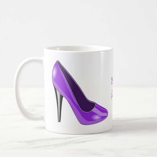 Den purpurfärgade kickhälet skor kaffemuggen kaffemugg (Vänster)