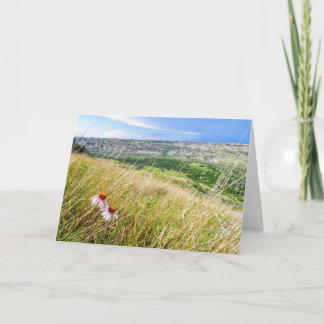 Den purpurfärgade kotteblomman med en beskåda kort