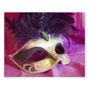 Den purpurfärgade maskeraden maskerar fototryck