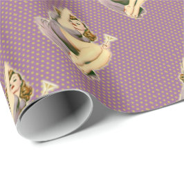 den purpurfärgade polka dots rockabilly martini presentpapper