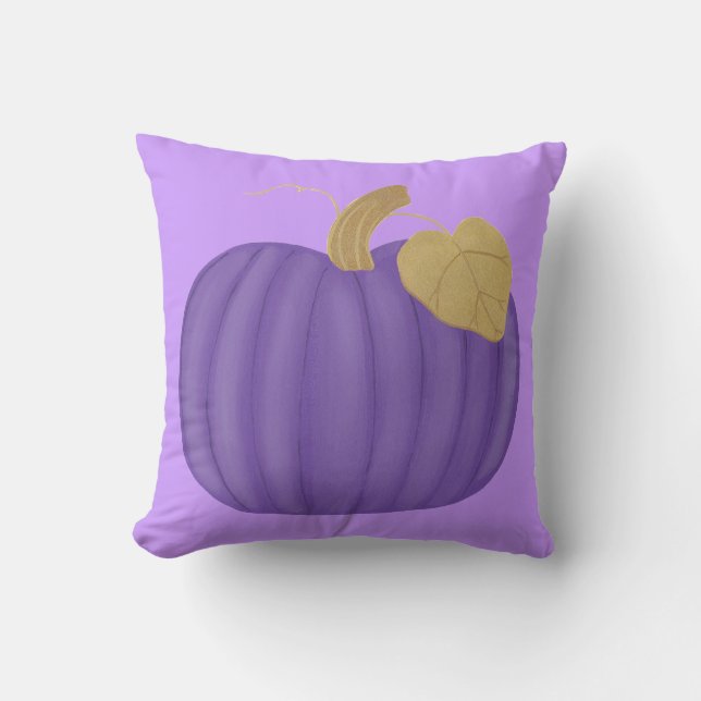Den purpurfärgade pumpabladguldet kudder kudde (Framsida)