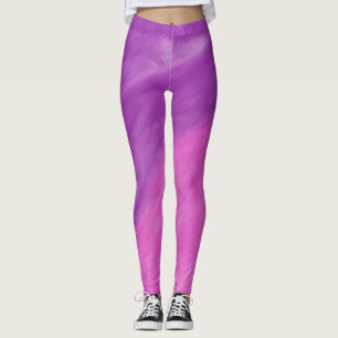 Den purpurfärgade & rosa vattenfärgen vinkar Yog Leggings