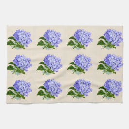 Den purpurfärgade vanlig hortensia blommar kökshandduk