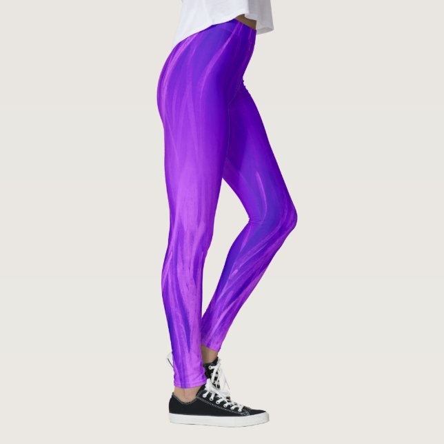 Den purpurfärgade violeten flammar konstnärligt leggings (Höger)