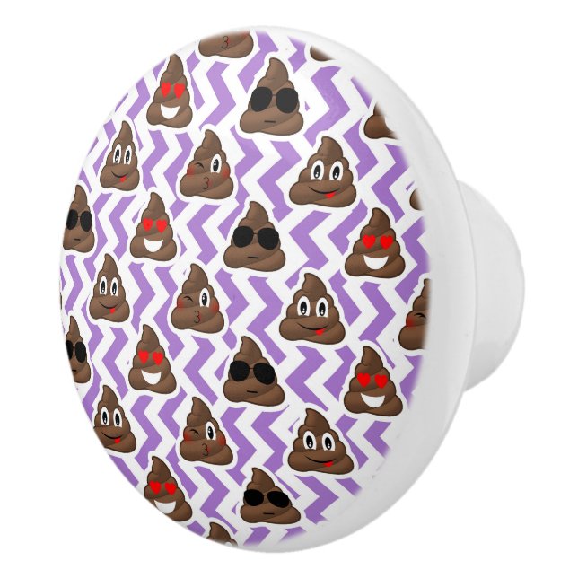 Den purpurfärgade zigen Zagged det PoopEmoji Knopp (Höger)
