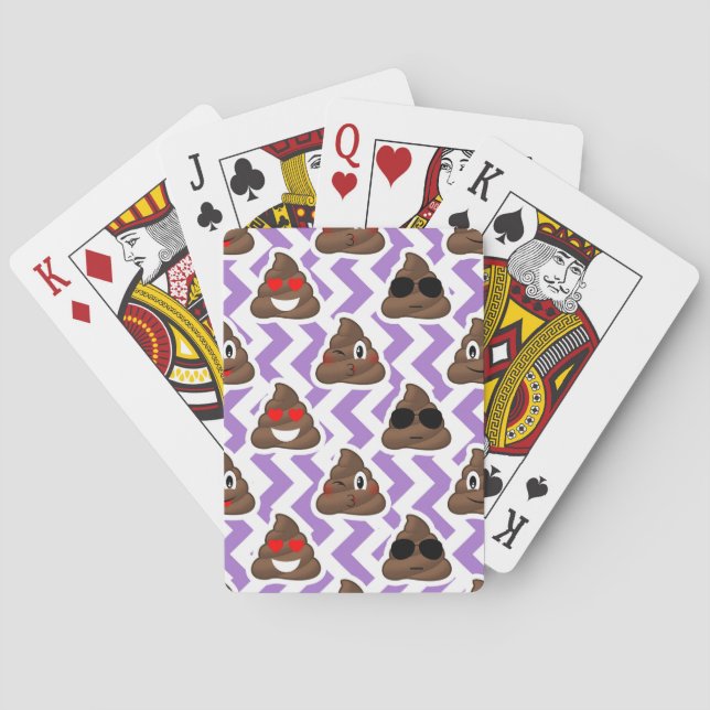 Den purpurfärgade zigen Zagged det PoopEmoji Spel Kort (Baksidan)