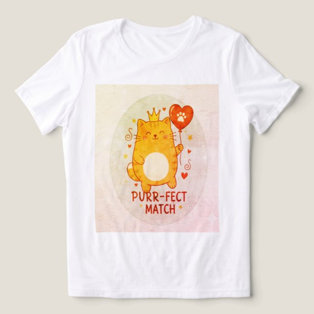 Den "Purr-fekta Matchen" Royal Premium Tri-Blend T Shirt (Design Framsida)