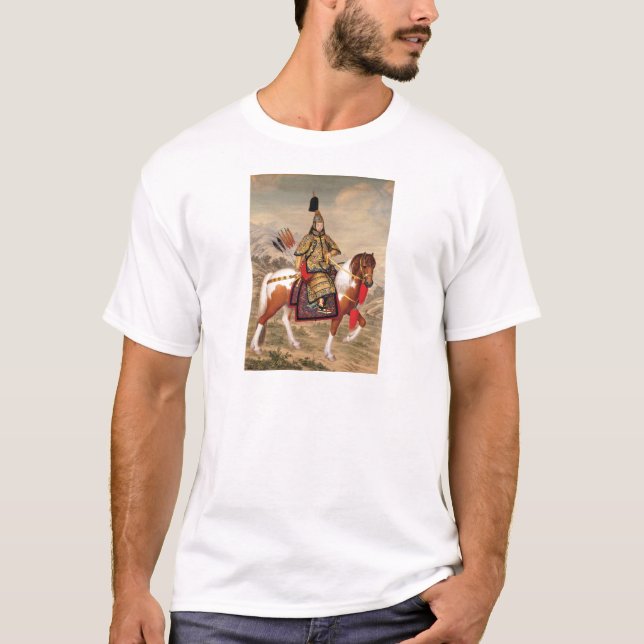 Den Qianlong kejsaren i ceremoniellt pansar T-shirt (Framsida)