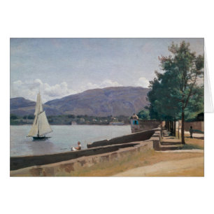 Den Quai desen Paquis, Geneva, c.1842 Hälsningskort