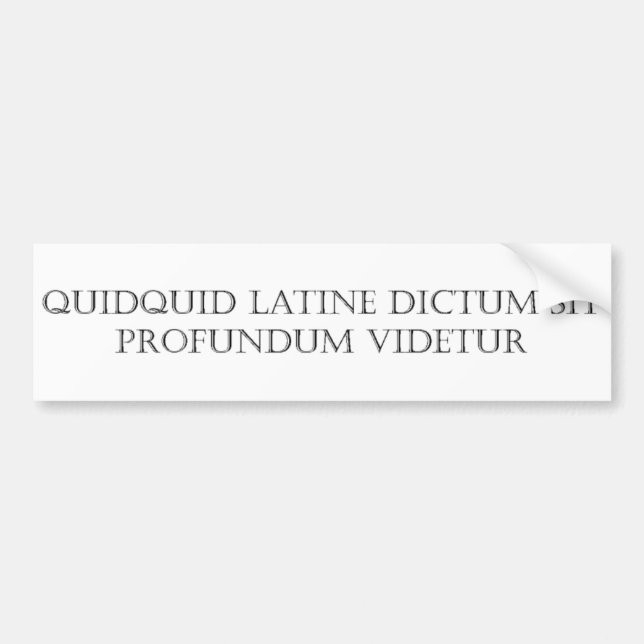 Den Quidquid Latine dictumen sitter Bildekal (Framsidan)