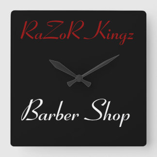 Den rakknivKingz barberaren shoppar befordrings- Fyrkantig Klocka