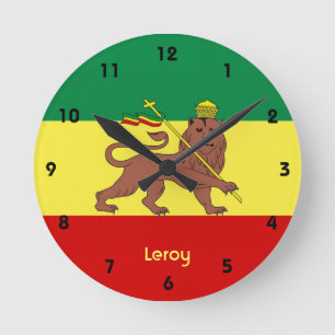 Den Rasta reggaen som är lejon av den Judah Rund Klocka