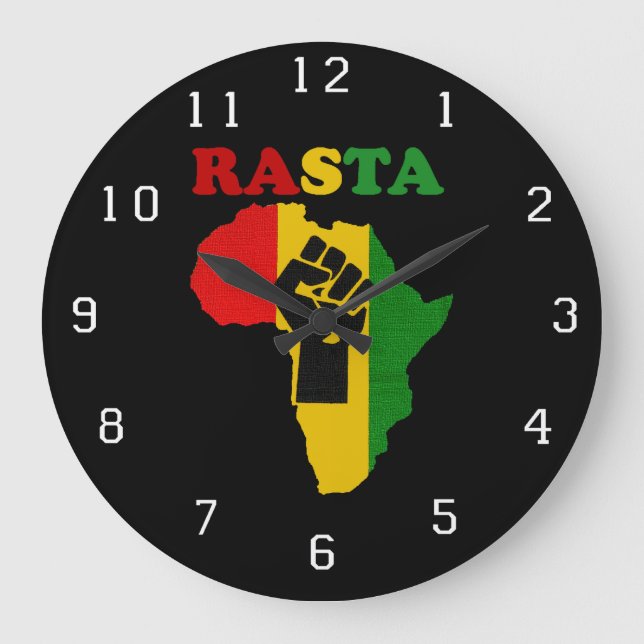 Den Rasta svarten driver näven över Africa. Stor Klocka (Framsida)