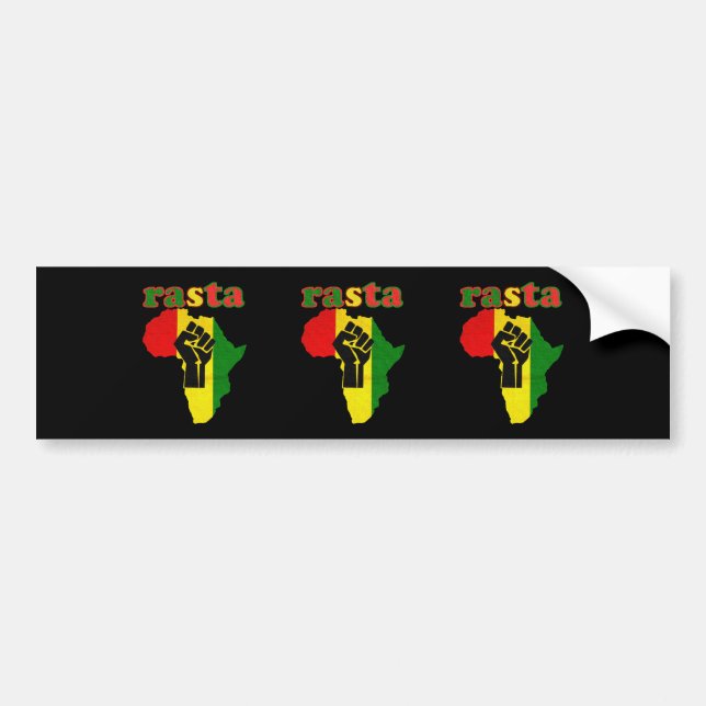 Den Rasta svarten driver näven över afrika Bildekal (Framsidan)