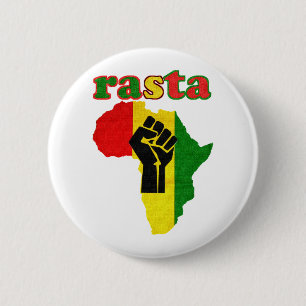 Den Rasta svarten driver näven över afrika Knapp