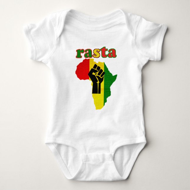 Den Rasta svarten driver näven över afrika T-shirt (Framsida)