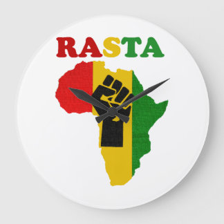 Den Rasta svarten driver näven över afrikaväggen Stor Klocka