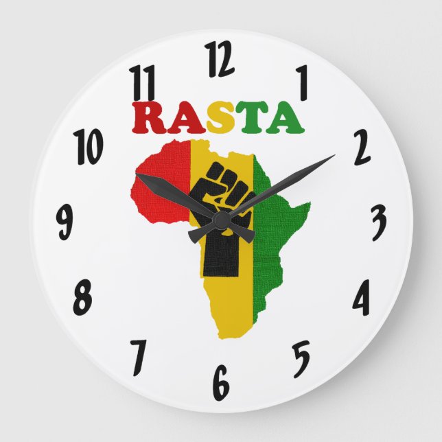 Den Rasta svarten driver näven över afrikaväggen Stor Klocka (Framsida)