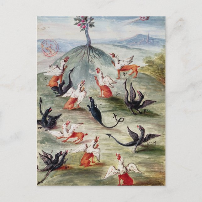 Den rättvisa blomman på berget" vykort (Framsida)