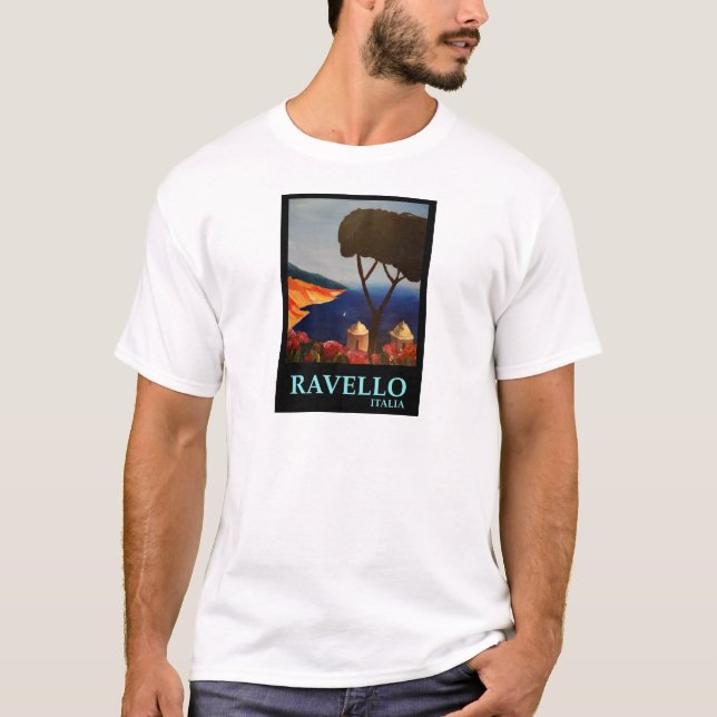 Den Ravello Salerno italien beskådar av den Amalfi Tee Shirt (Framsida)