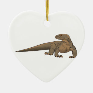 Den realistiska Komodo draken/övervakar ödlan Julgransprydnad Keramik
