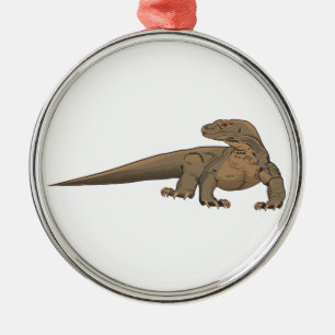 Den realistiska Komodo draken/övervakar ödlan Julgransprydnad Metall