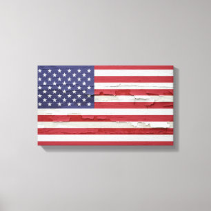 Den red ut amerikanska flaggan målar canvastryck