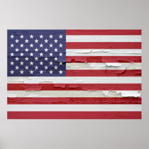 Den red ut amerikanska flaggan målar poster
