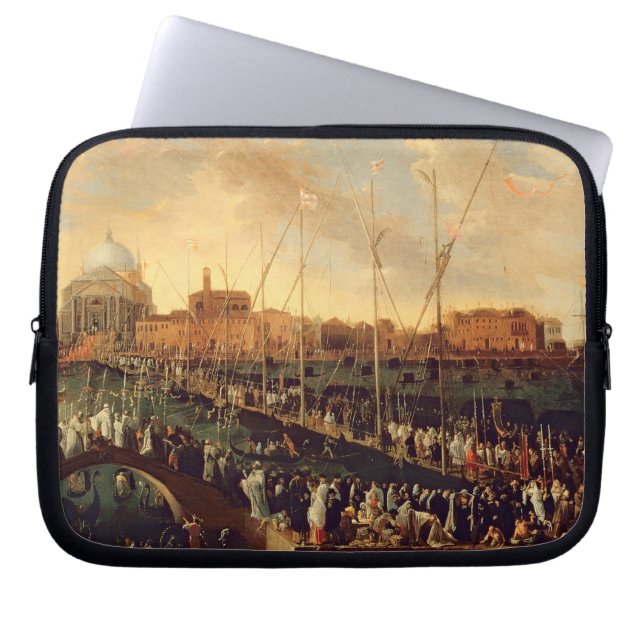 Den Redentore processionen (olja på kanfas) Laptop Sleeve (Framsidan)