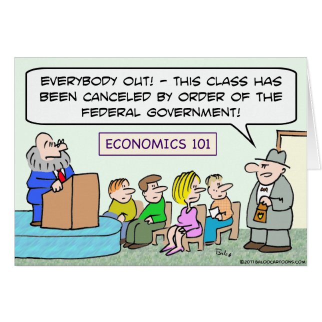 den regerings- stängda nationalekonomin hälsningskort (Framsidan Horizontal)