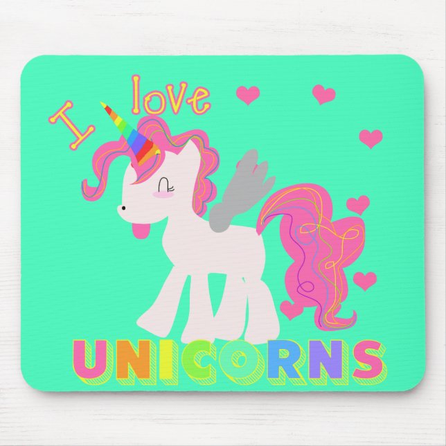 Den regnbågeUnicornMousepad musen vadderar MIG Musmatta (Framsidan)