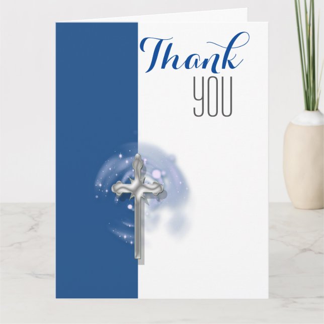 Den religiösa bekräftelseängeln tackar dig tack kort (Framsida)