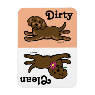 Den rena chokladLabrador valpen/smutsar ner Magnet