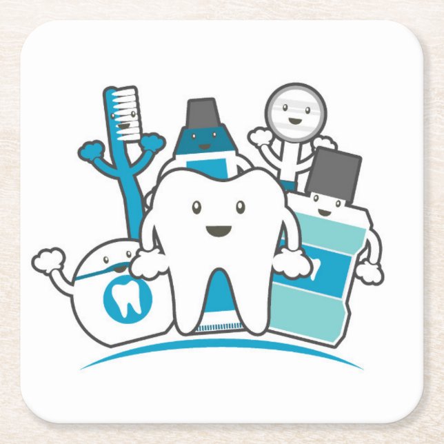 Den rena tandligan underlägg papper kvadrat (Framsidan)