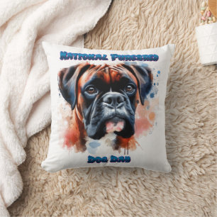 Den renrasiga Hund-dagen Firande Boxer hund Kudde