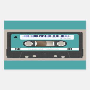 Den Retro 80-talkassetten tejpar Rektangulärt Klistermärke