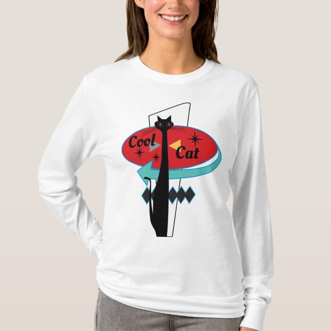 Den Retro atom- Eracoolakatten undertecknar MCM T Shirt (Framsida)