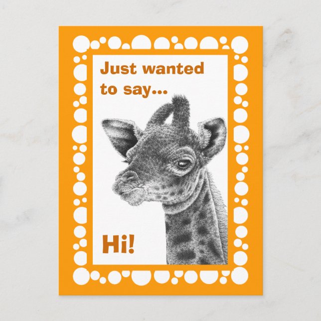 Den Retro babygiraffet cirklar vykortet Vykort (Framsida)