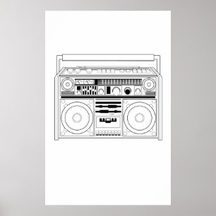 Den Retro bang boxas/bergsprängareT-tröja Poster