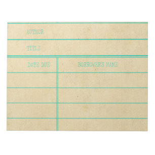Den Retro bibliotekboken daterar rakt kortet Anteckningsblock