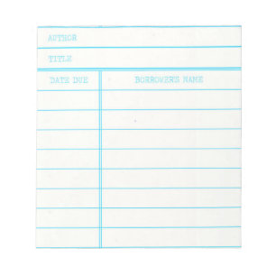 Den Retro bibliotekboken daterar rakt kortet Anteckningsblock